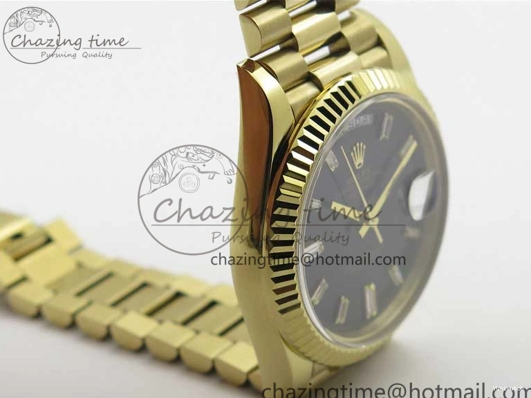 BP Black on Dial A2836 YG YG New 904 Crystal Bracelet President Dial Version 40mm Markers T 228239 Day-Date 1227